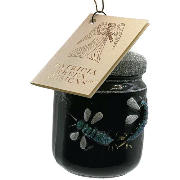 Patricia Breen Firefly Jar Black Bugs Silver Rim Spring Christmas Tree Ornament - Picture 8 of 10